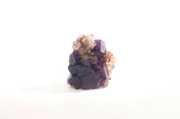 Fluorita Con Cristales Quatrz Muestras Minerales Gemas Tierras Raras — Foto de Stock