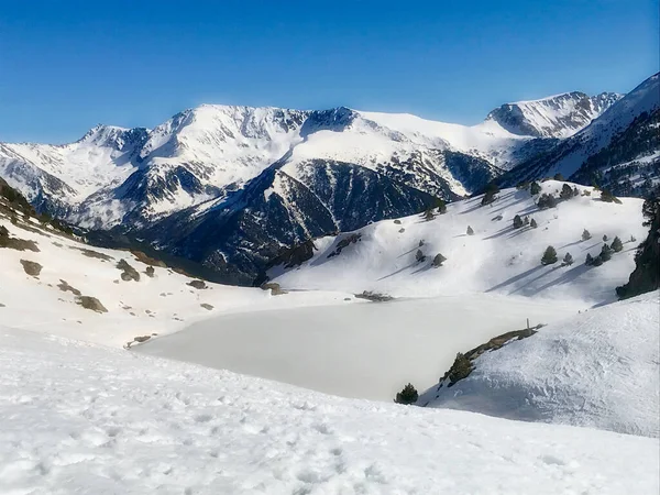 Winter Heeft Toppen Van Pyreneeën Spanje Bereikt — Stockfoto