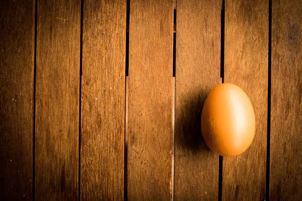 Top View Fresh Egg Wooden Background — Stock Photo, Image