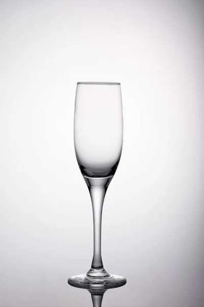 Vertical Shot Champagne Flute White Surface Shadow — Stock Photo, Image