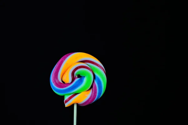 Closeup Shot Colorful Candy Isolated Black Background — Stock Photo, Image