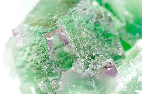 Duża Zielona Próbka Minerałów Kryształu Fluorytu — Zdjęcie stockowe