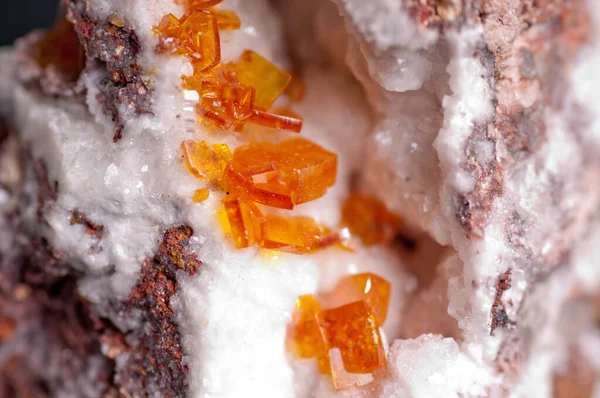 Wulfenite Vibrant Yellow Orange Gemstone Crystal Mineral Sample — Stock Photo, Image