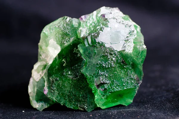 Grande Amostra Mineral Cristal Cúbico Fluorite Verde — Fotografia de Stock