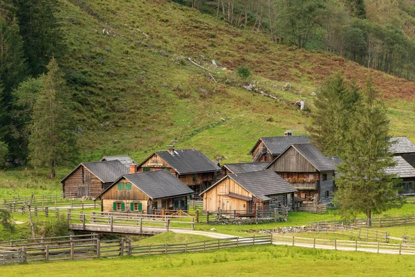 Ein Paar Almhütten Einem Sommertag — Stockfoto