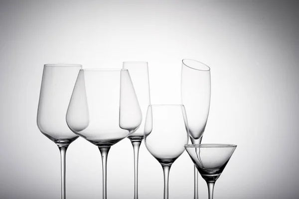 Primer Plano Conjunto Vasos Para Bebidas Alcohólicas — Foto de Stock