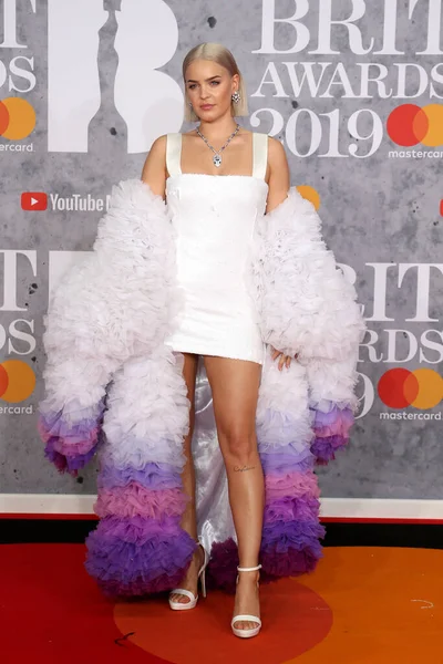London United Kingdom Feb 2019 Anne Marie Attends Brit Awards — Stock Photo, Image