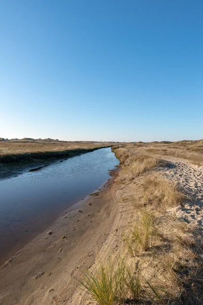 Eine Schöne Landschaft Mit Feldern Und Teichen Auf Norderney Deutschland — Stockfoto