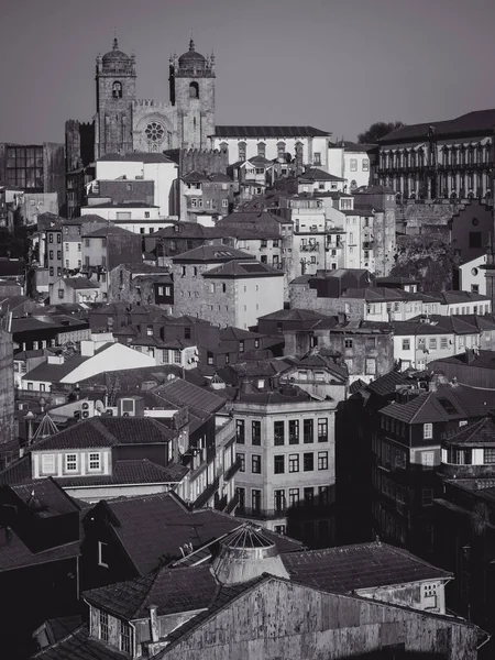 Uma Vista Aérea Telha Telhado Porto — Fotografia de Stock