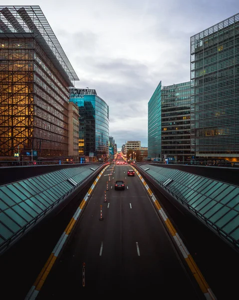 Βρυξελλεσ Βελγιο Δεκ 2020 Wetstraat Rue Loi Στο Κέντρο Των — Φωτογραφία Αρχείου