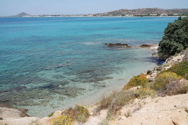 Ilha Naxos Grécia Bela Paisagem Marinha Sobre Águas Azuis Cristalinas — Fotografia de Stock