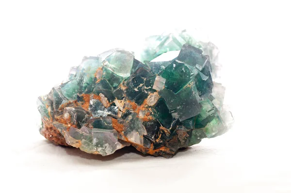 Barevný Vzorek Fluoritu Minerálních Krystalů Pro Vědu Geologii — Stock fotografie