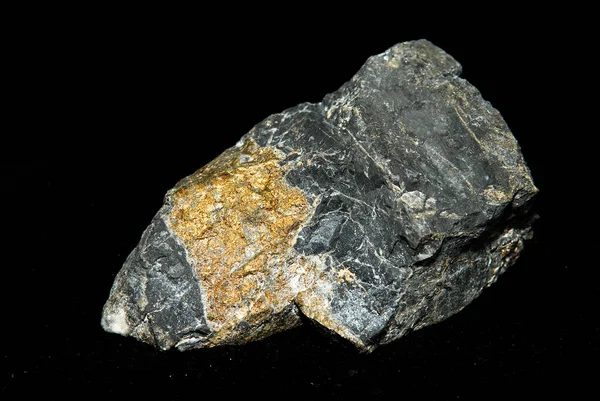 Small Gold Copper Pyrite Samples Granite Quartz Rock — Stock Photo, Image