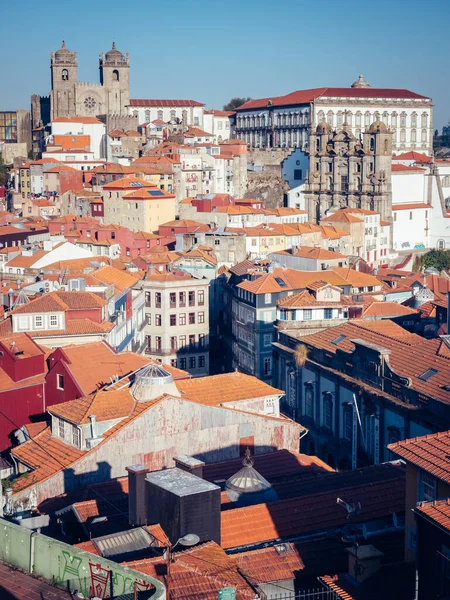 Uma Vista Aérea Telha Telhado Porto — Fotografia de Stock