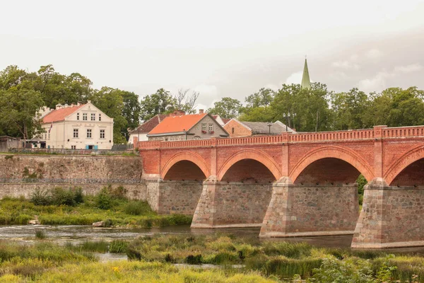 Schöne Aufnahme Der Kuldiga Brücke Lettland — Stockfoto