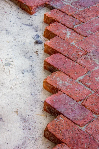 Vertical Closeup Shot Red Bricks Design — Stock Photo, Image