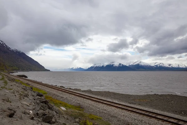 Tor Kolejowy Alaska Turnagain Arm — Zdjęcie stockowe