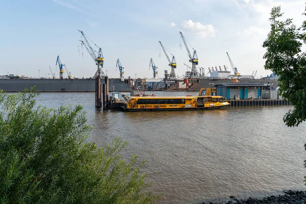 Hamburg Alemanha 2020 Vista Mar Para Docas Porto Hamburgo Com — Fotografia de Stock