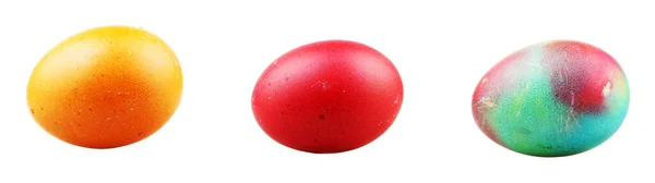 Πολύχρωμα Πασχαλινά Αυγά Απομονωμένα Λευκό Φόντο — Φωτογραφία Αρχείου