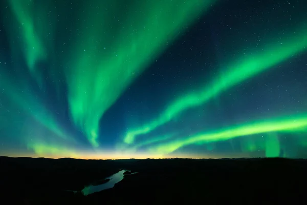 Bellissimo Scatto Aurora Boreale Dawson City Yukon Canada — Foto Stock