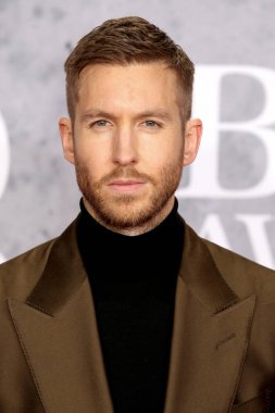 LONDON, UNITED KINGDOM - Feb 20, 2019: Calvin Harris attends attends The BRIT Awards 2019 at The O2 Arena on February 20, 2019 in London, UK.