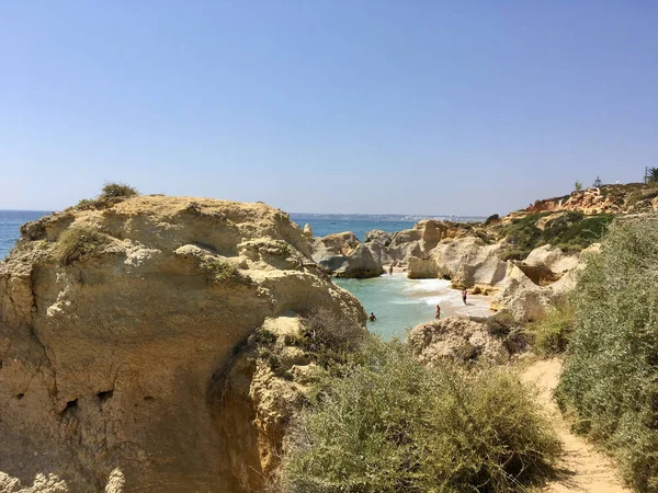 Une Belle Vue Sur Océan Multicolore Lumière Falaise Avec Horizon — Photo