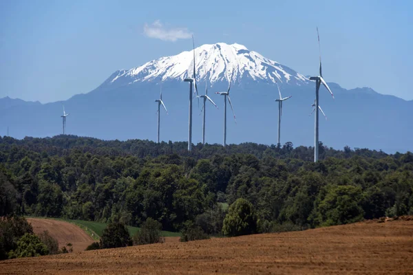 Skupina Větrných Věží Která Nachází Jihu Chile Oblast Jezer — Stock fotografie