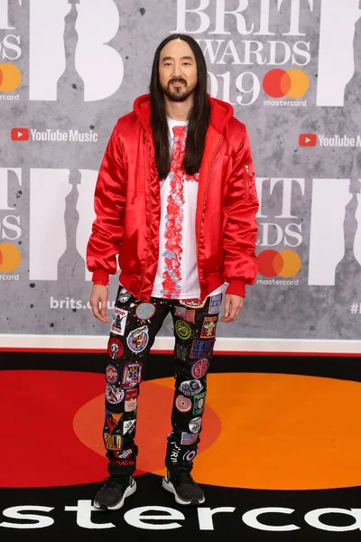 London United Kingdom Feb 2019 Steve Aoki Attends Brit Awards — Stock Photo, Image