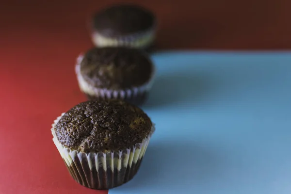 Ein Köstlicher Selbstgemachter Chocolat Cupcake — Stockfoto