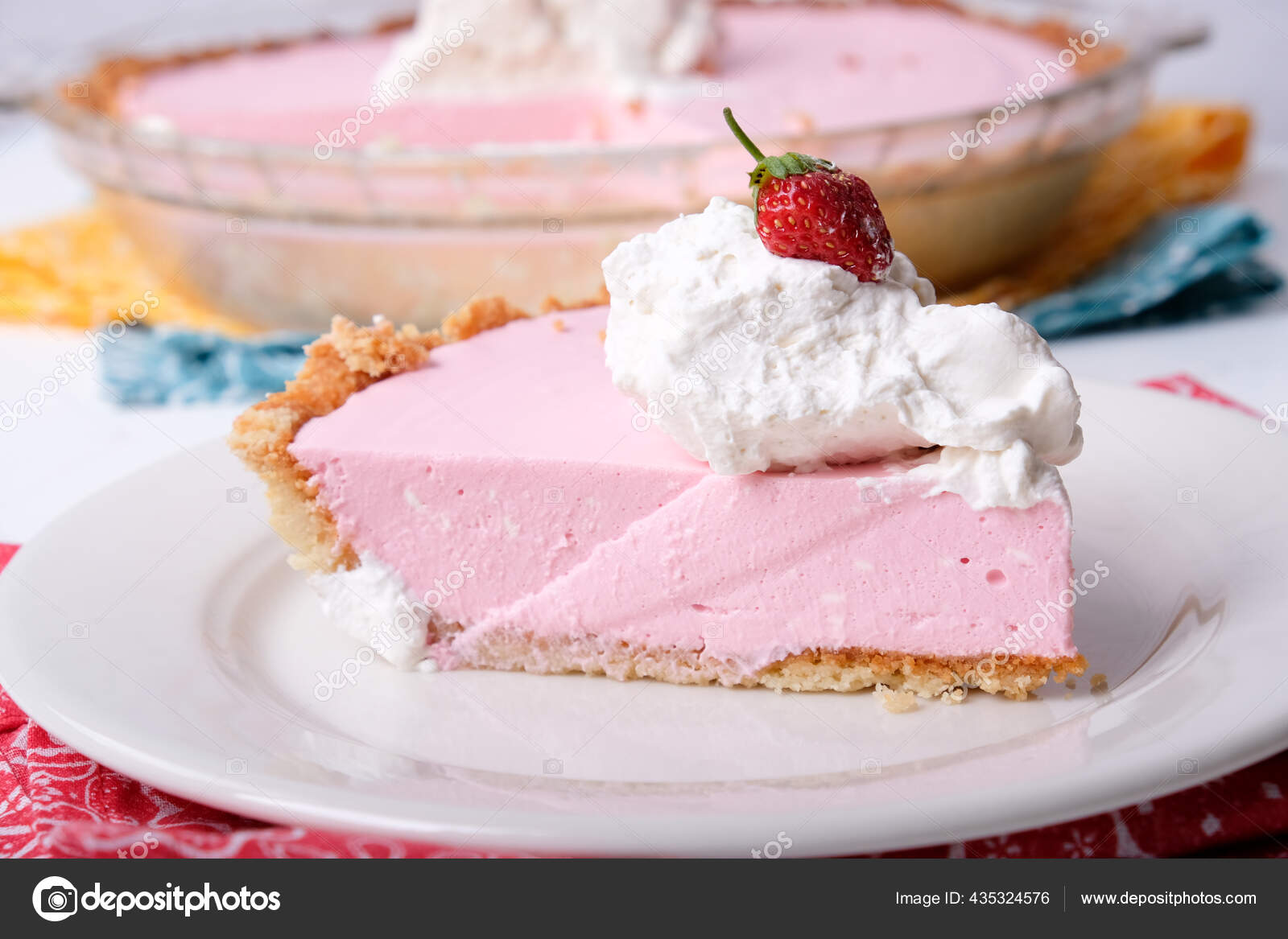 Cream Cheese Jello Gelatin Pie Whipped Cream Ketogenic Diet Meal Stock