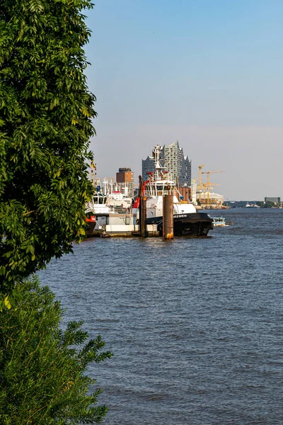 Hamburg Allemagne Août 2020 Vue Magnifique Long Elbe Sur Ancien — Photo