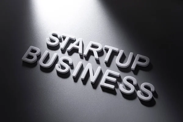 Una Inscripción Motivadora Startup Business Escrita Con Letras Plástico Blanco —  Fotos de Stock