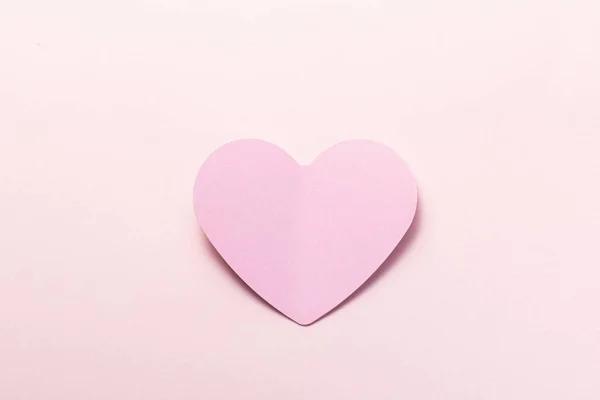 Cartão Valentine Rosa Com Coração Rosa — Fotografia de Stock