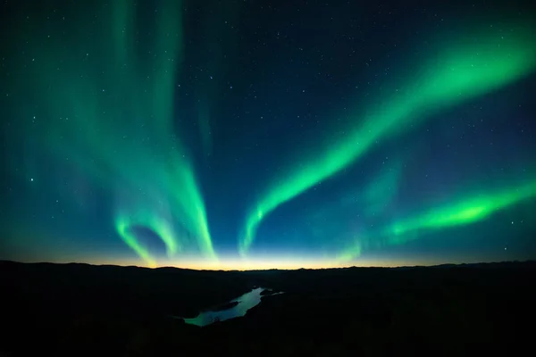 Een Prachtig Shot Van Aurora Borealis Dawson City Yukon Canada — Stockfoto