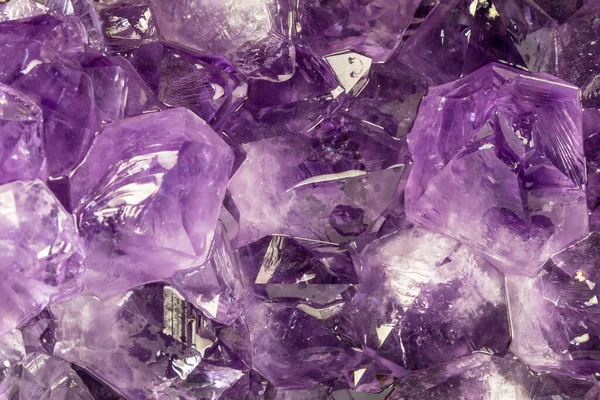 Primer Plano Cristales Amatista Púrpura Brillante — Foto de Stock
