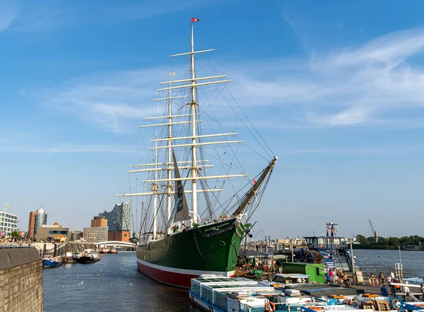 Hamburg Németország Aug 2020 Rickmer Rickmers Egy Régi Vitorlás Múzeumi — Stock Fotó