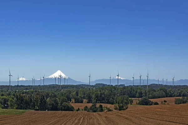 Skupina Větrných Věží Která Nachází Jihu Chile Oblast Jezer — Stock fotografie