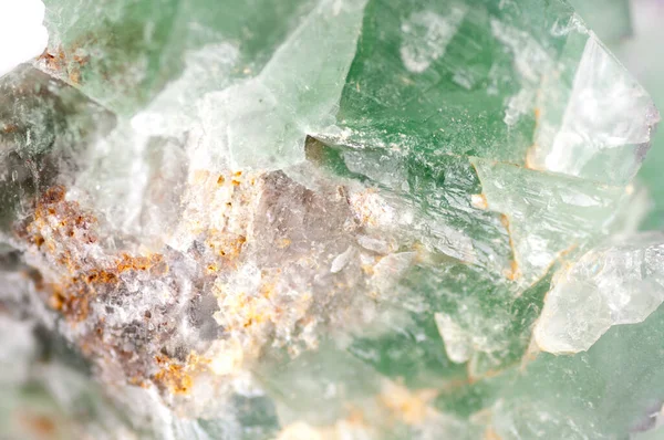大型绿色萤石立方晶体矿物样品 — 图库照片