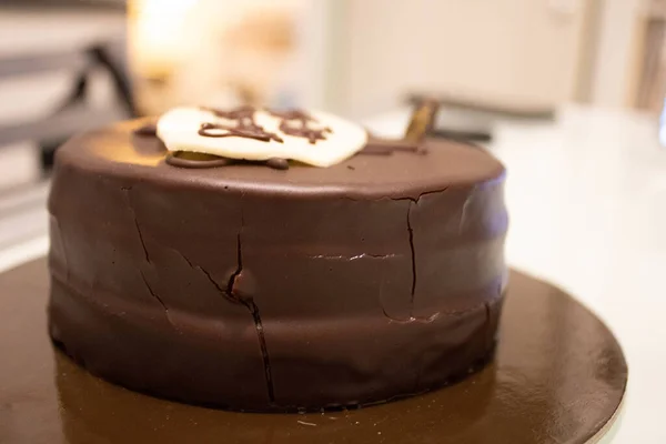 Uno Scatto Selettivo Una Deliziosa Torta Sacher — Foto Stock