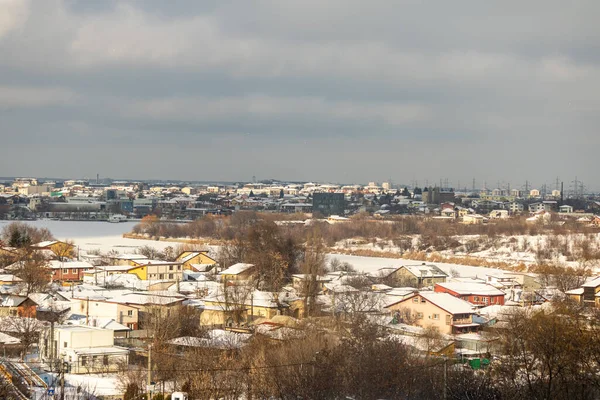 Bucharest Romania Feb 2020 Winter Landscape View Piata Delfinului Fundeni — Stock Photo, Image