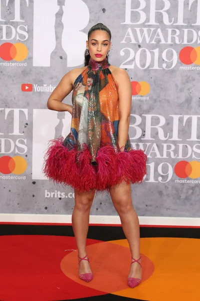 Londra Regno Unito Febbraio 2019 Jorja Smith Partecipa Brit Awards — Foto Stock
