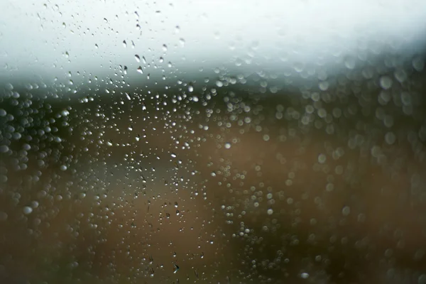 Glass Vehicle Covered Raindrops Sunset Autumn Day — Stock Photo, Image