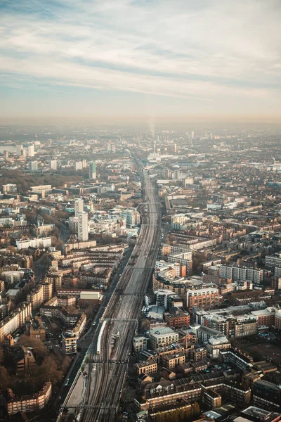 Londra Şehrindeki Binaların Sokakların Hava Görüntüsü — Stok fotoğraf