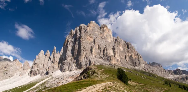 Ampla Vista Angular Imponente Montanha Rosengarten Norte Itália — Fotografia de Stock