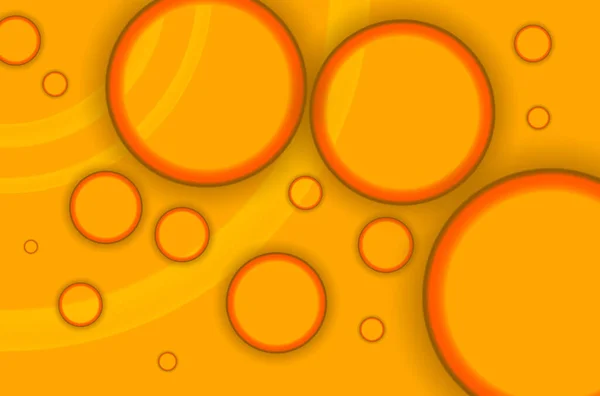 Illustration Different Sized Yellow Bubbles Red Black Borders Yellow Background — Stock Photo, Image