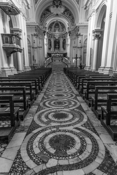 Grayscale Shot Civita Castellana Cathedral Interior — Stock Photo, Image