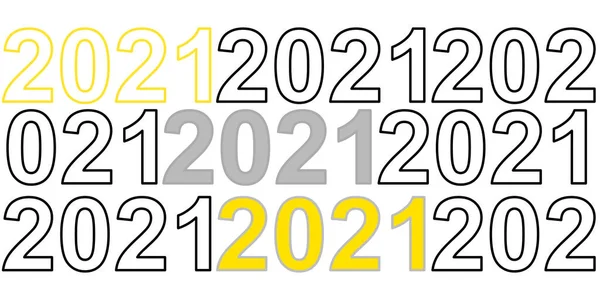 Kolorowe 2021 Numery Noworoczne Białym Tle Idealne Tła Lub Tapety — Zdjęcie stockowe