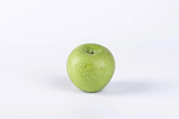 Top View Closeup Green Apples Isolated White Background — Stock Photo, Image