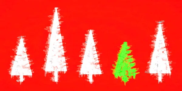 Christmas Trees Red Background Perfect Background Wallpaper — Stock Photo, Image