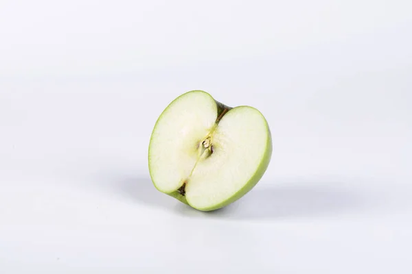 Top View Närbild Gröna Äpplen Isolerade Vit Bakgrund — Stockfoto